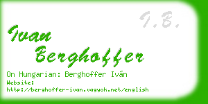 ivan berghoffer business card