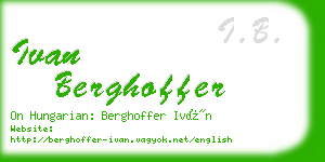 ivan berghoffer business card